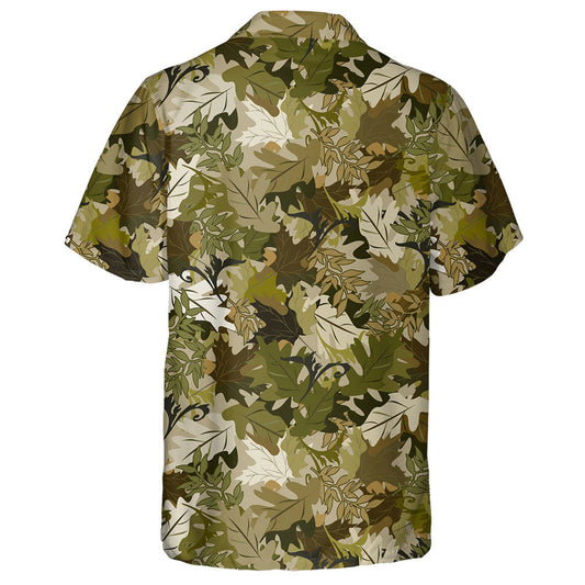 Hand Drawn Vintage Autumn Maple Leaf Camo Pattern Hawaiian Shirt, Hawaiian Shirt Gift, Christmas Gift