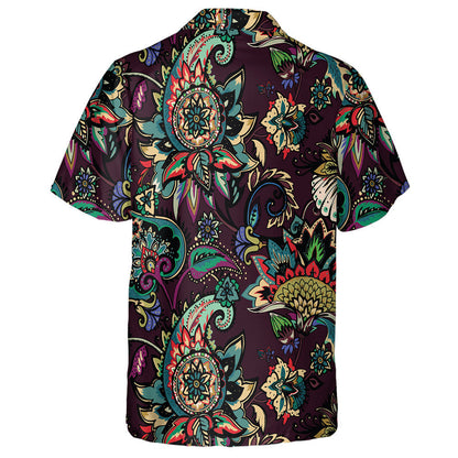 Textile Floral Pattern With Oriental Paisley Buta Ornament Hawaiian Shirt, Hawaiian Shirt Gift, Christmas Gift