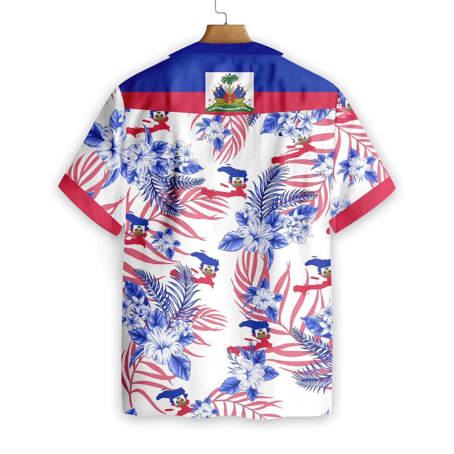 Haiti Proud On White Background Pattern Hawaiian Shirt,Hawaiian Shirt Gift, Christmas Gift