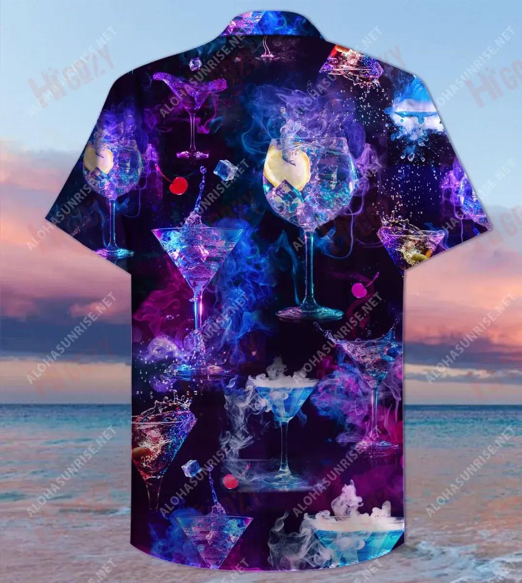 Amazing Cocktail Unisex Short Sleeve Shirt Ocean Aloha Shirt Hawaiian Crazy Shirts Hawaiian Shirts For Men, Hawaiian Shirt Christmas Gift