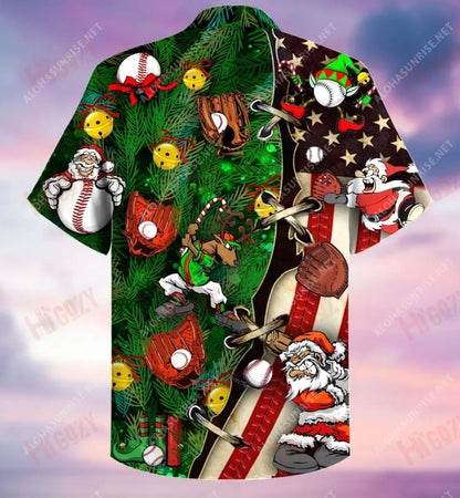 Baseball Xmas Short Hawaiian Shirt Hobbies Aloha Shirt Best Hawaiian Shirts Hawaiian Shirts For Women, Hawaiian Shirt Gift, Christmas Gift