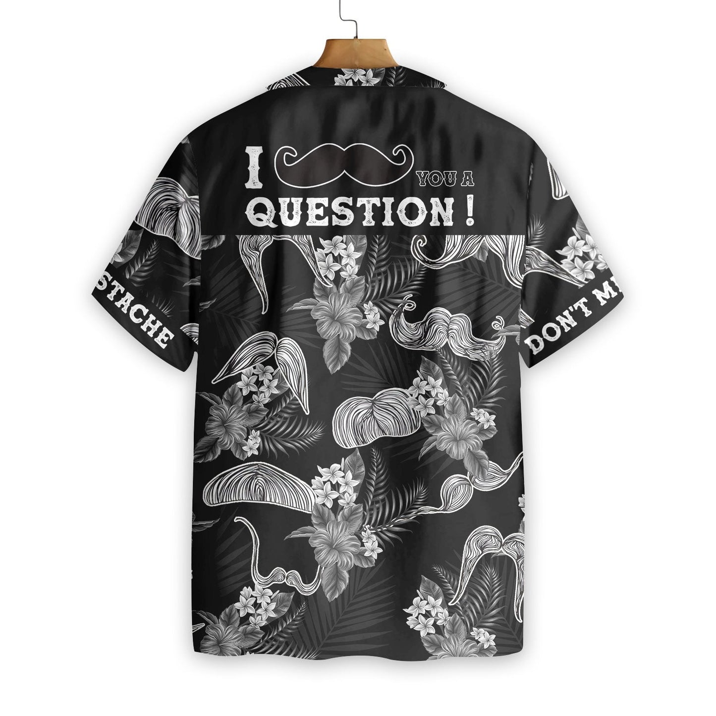 Don't Mess With The Mustache Black And White Theme Hawaiian Shirt, Hawaiian Shirt Gift, Christmas Gift