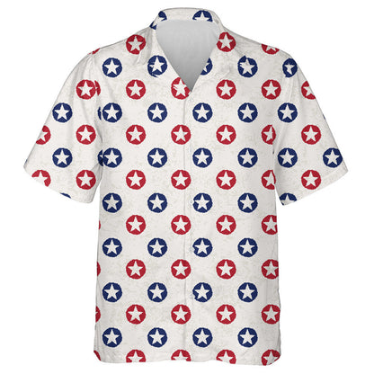 Vintage Polka Dot With American Stars Pattern Hawaiian Shirt, Hawaiian Shirt Gift, Christmas Gift