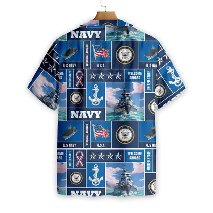 Veteran Soldier US Navy Welcome To Aboard Hawaiian Shirt, Hawaiian Shirt Gift, Christmas Gift
