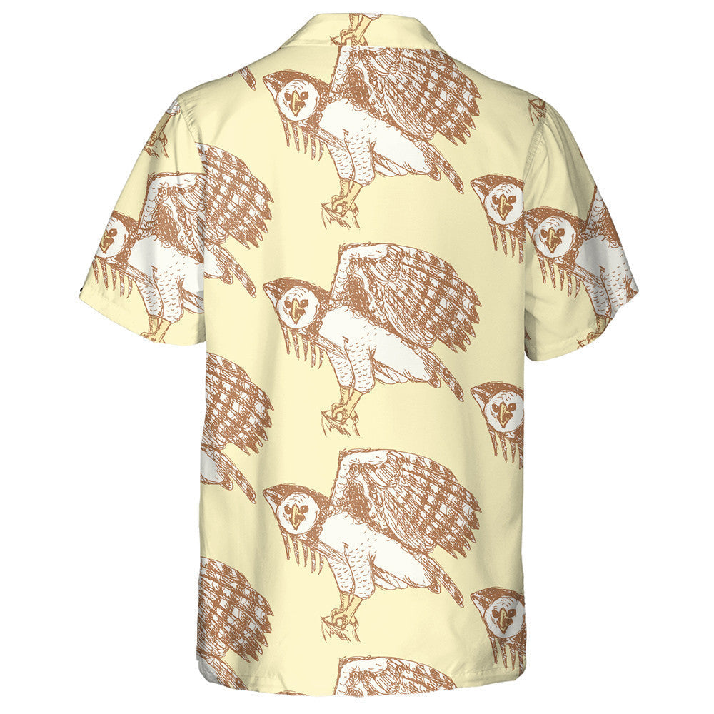 Sketch Harpia Eagle Head In Vintage Style Hawaiian Shirt, Hawaiian Shirt Gift, Christmas Gift