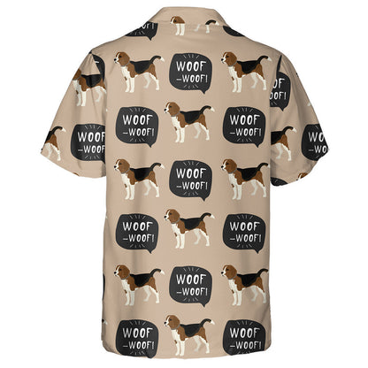 Cartoon Dog Beagle With Hand Drawn Banner Hawaiian Shirt, Hawaiian Shirt Gift, Christmas Gift