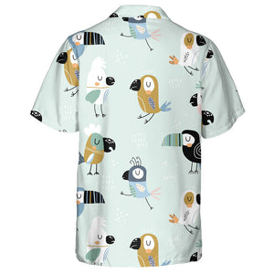 Colorful Sleeping Bird Parrots And Toucans Hawaiian Shirt, Hawaiian For Gift