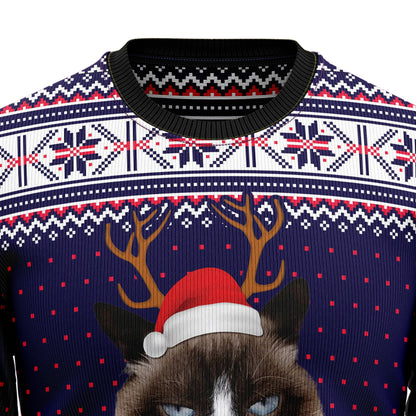 Grumpy Cat Merry Christmas Xmas Santa Hat Ugly Christmas Sweater,Christmas Ugly Sweater,Christmas Gift,Gift Christmas 2024