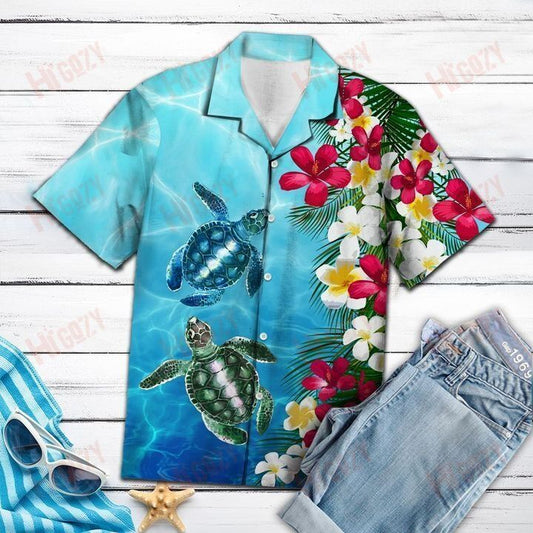 Turtle Floral - Hawaiian Shirt Hobbies Short Sleeve Hawaiian Crazy Shirts Hawaiian Shirt Pattern, Hawaiian Shirt Gift, Christmas Gift