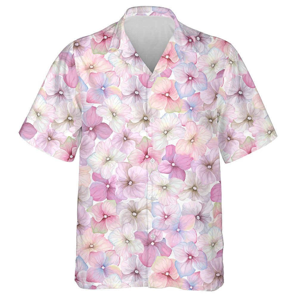 Inflorescence Hydrangea Randomly Arranged Watercolor Flower Pattern Hawaiian Shirt, Hawaiian Shirt Gift, Christmas Gift