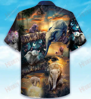 All Good Things Are Wild And Free Elephant Unisex Hawaiian Shirt Vacation Short Sleeve Tactical Hawaiian Shirt Hawaiian Shirts For Men, Hawaiian Shirt Gift, Christmas Gift