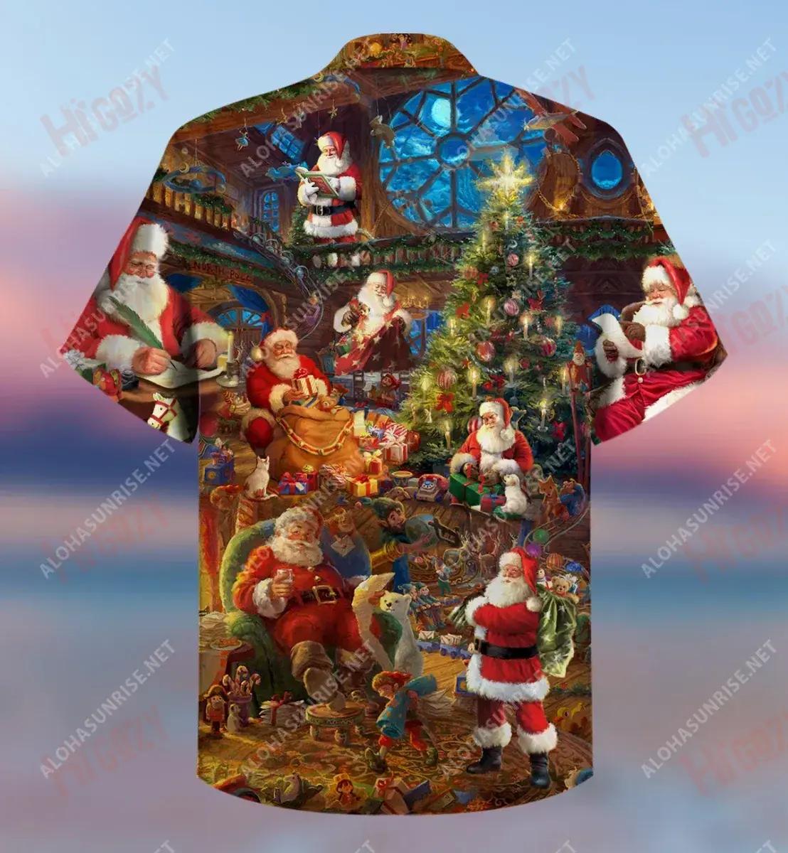 House Of Santa Claus Short Hawaiian Shirt Ocean Hawaiian T Shirts Tropical Shirts For Men Hawaiian Shirts For Men, Hawaiian Shirt Gift, Christmas Gift