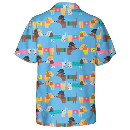 Love Day With Couple Dachshund Dog Hawaiian Shirt, Hawaiian For Gift