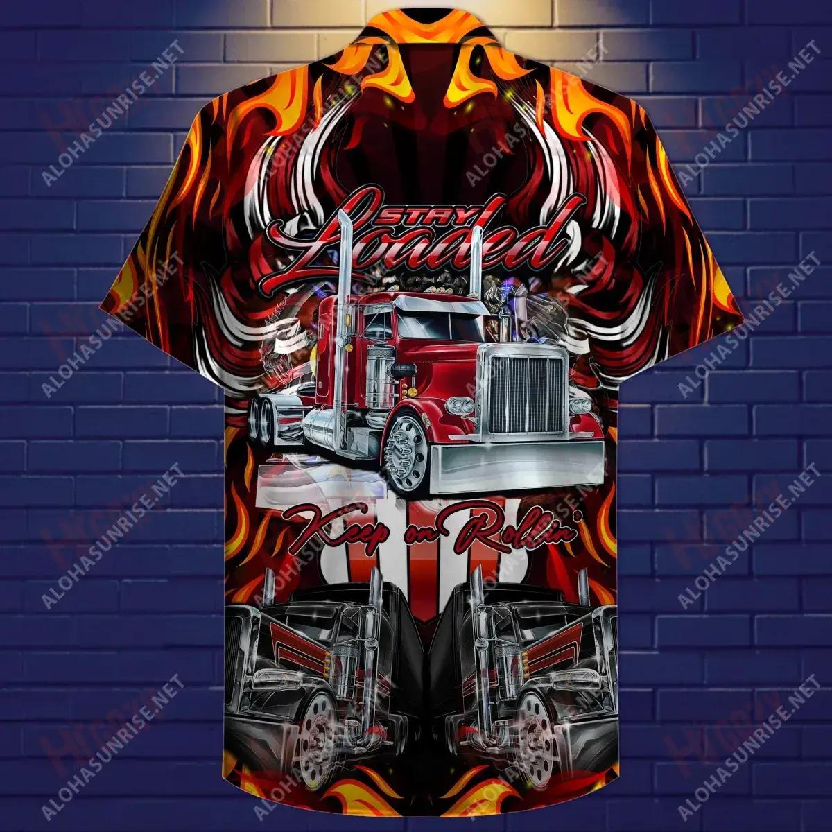 Keep On Rolling Truckers Unisex Short Sleeve Shirt Hobbies Hawaiian T Shirts Best Hawaiian Shirts Funny Hawaiian Shirts, Hawaiian Shirt Gift, Christmas Gift