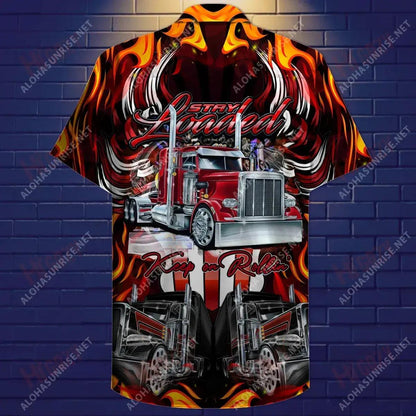 Keep On Rolling Truckers Unisex Short Sleeve Shirt Hobbies Hawaiian T Shirts Best Hawaiian Shirts Funny Hawaiian Shirts, Hawaiian Shirt Gift, Christmas Gift