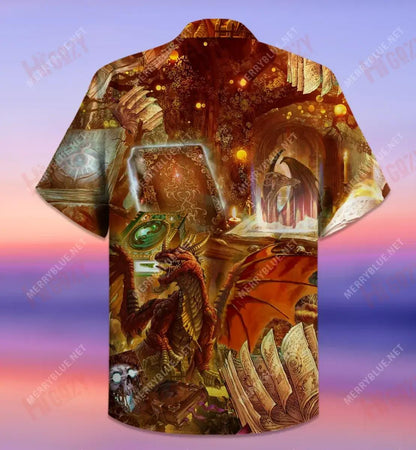 The Magical Dragon Books Short Short Sleeve Shirt Hobbies Hawaiian T Shirts Hawaiian Crazy Shirts Funny Hawaiian Shirts, Hawaiian Shirt Gift, Christmas Gift