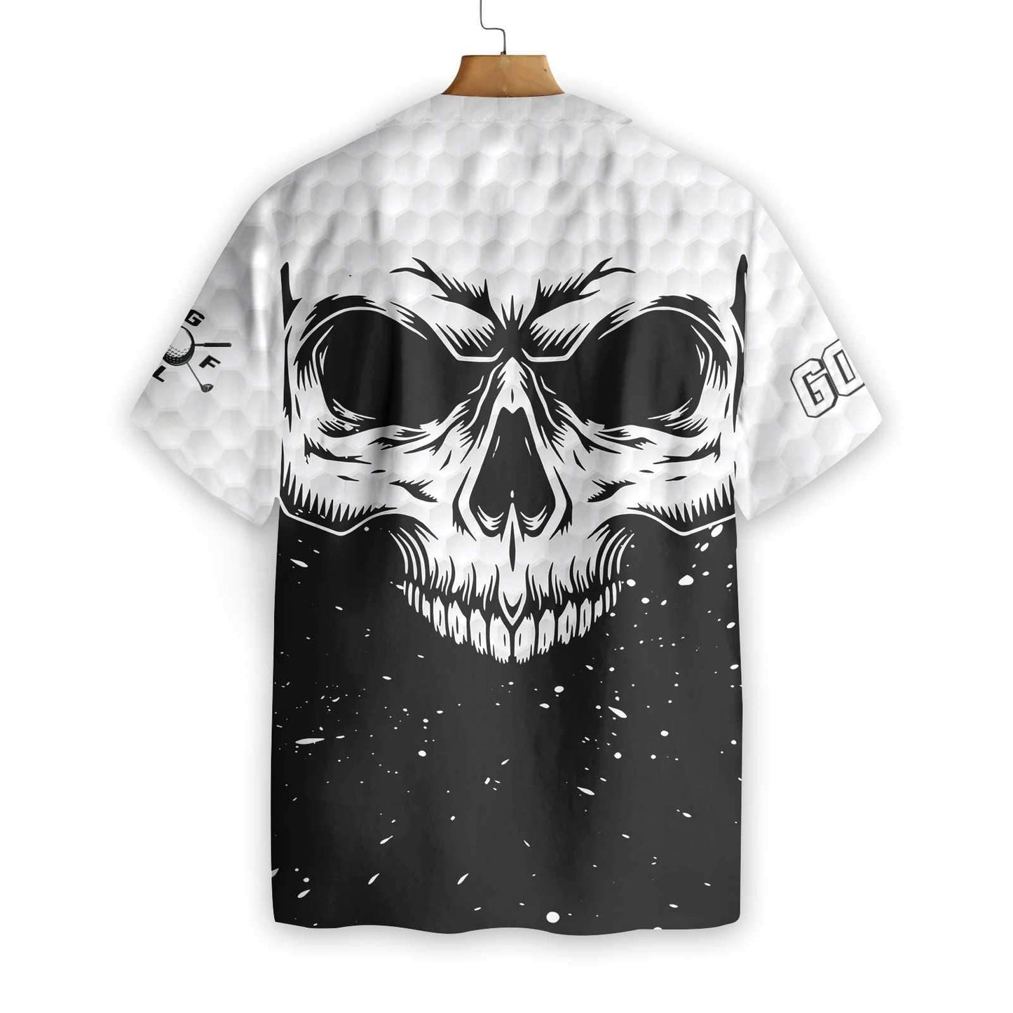 Cool Black And White Skull Golf Design Hawaiian Shirt, Hawaiian Shirt Gift, Christmas Gift