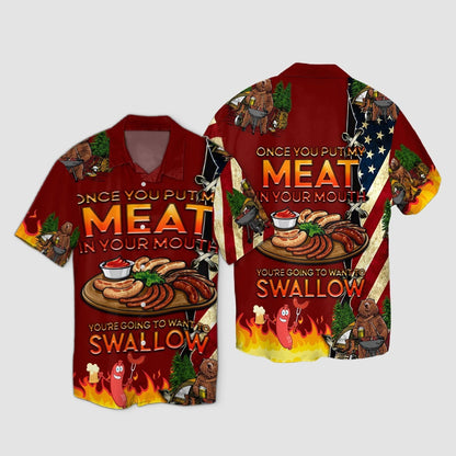 Camping Put My Meat Want To Swallow Design Hawaiian Shirt, Hawaiian Shirt Gift, Christmas Gift