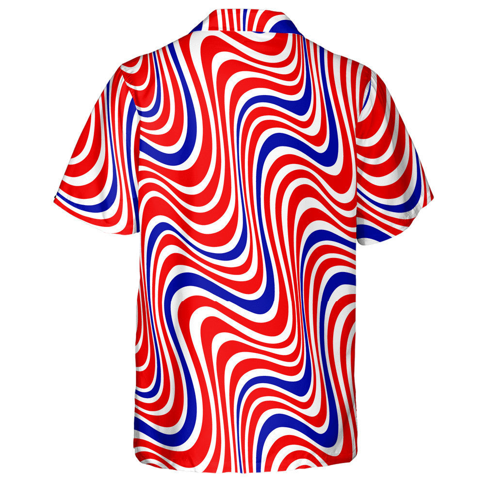 Modern Abstract Wavy Lines Pattern Isolated Background Hawaiian Shirt, Hawaiian Shirt Gift, Christmas Gift