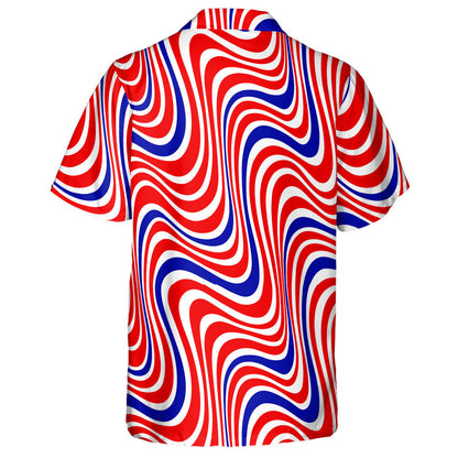 Modern Abstract Wavy Lines Pattern Isolated Background Hawaiian Shirt, Hawaiian Shirt Gift, Christmas Gift