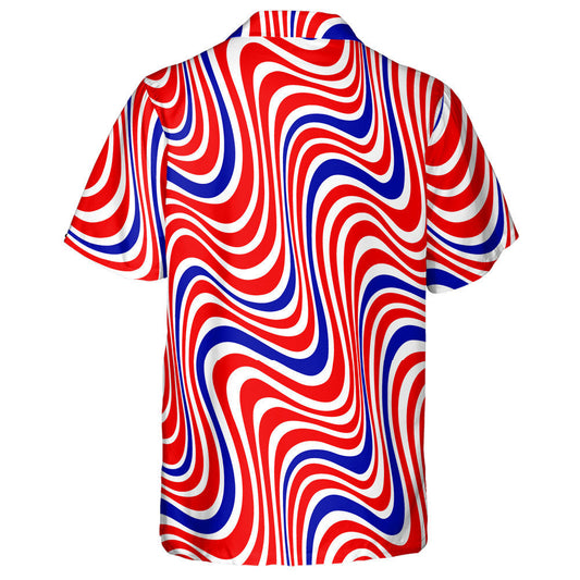 Modern Abstract Wavy Lines Pattern Isolated Background Hawaiian Shirt, Hawaiian Shirt Gift, Christmas Gift