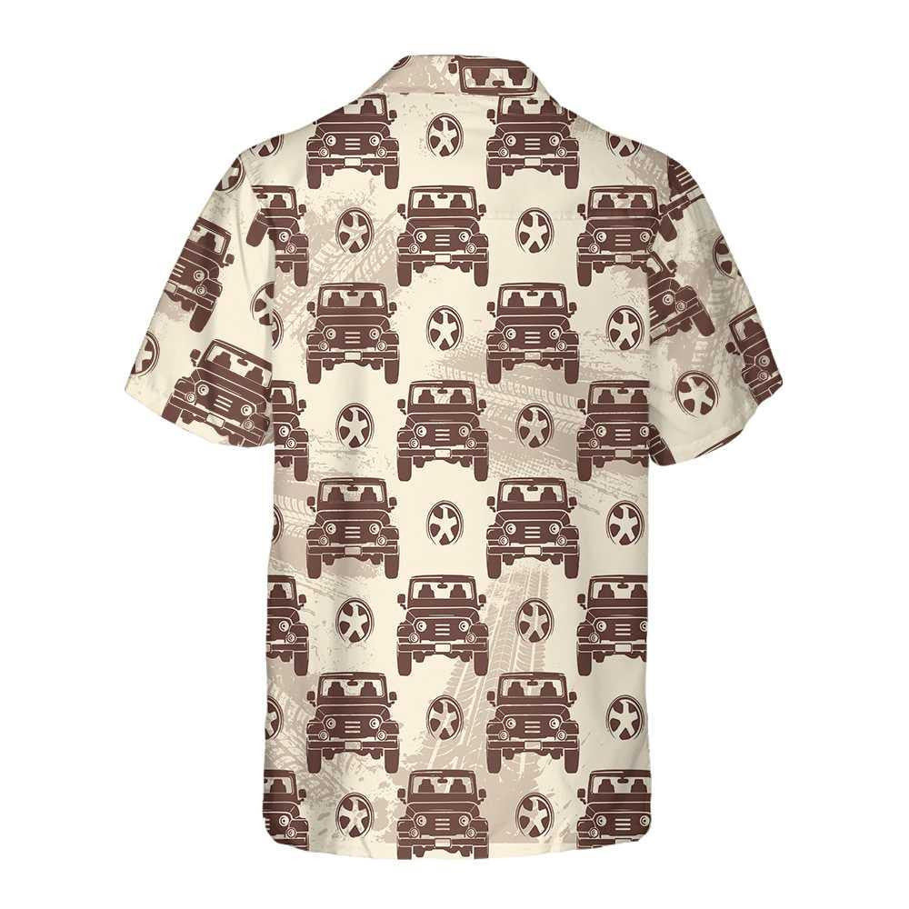 Gift For Cars Lovers Retro Jeeps Seamless Pattern Hawaiian Shirt, Hawaiian Shirt Gift, Christmas Gift