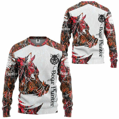 3D Wildschwein Jäger Rot Benutzerdefinierte T-shirt Hoodie Bekleidung