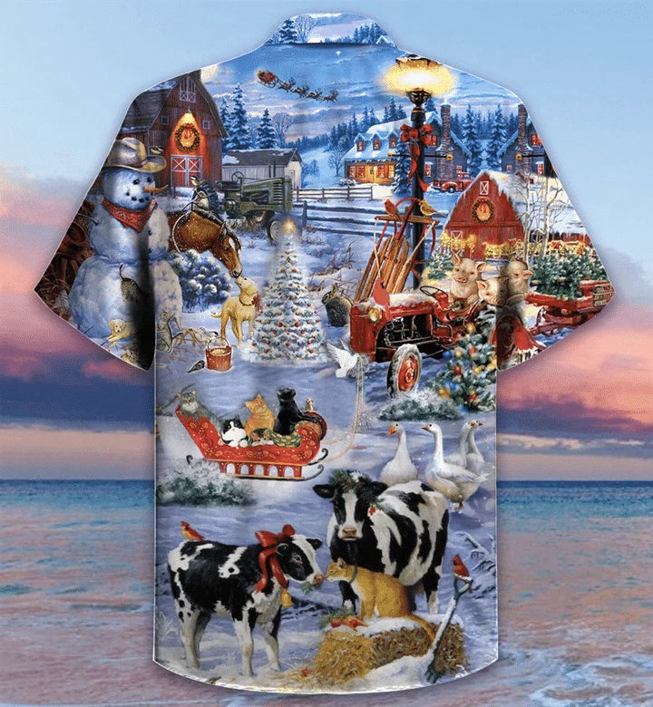 Design Hawaiian Shirt Farm On Christmas Days, Hawaiian Shirt Gift, Christmas Gift