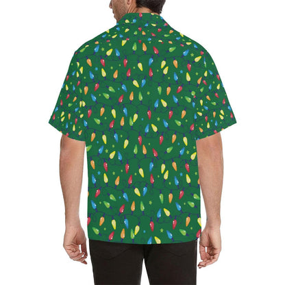 Christmas Colorful Light On Green Design Hawaiian Shirt, Hawaiian For Gift