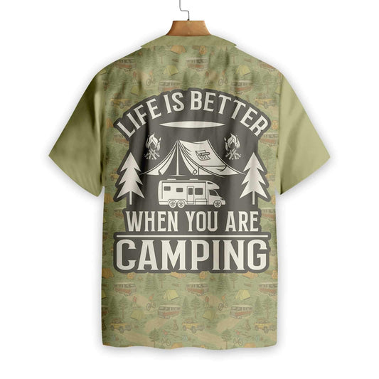 Cool Design Hawaiian Shirt Life Is Better When You Are Camping, Hawaiian Shirt Gift, Christmas Gift