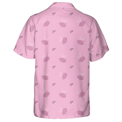 Natural Summer Flying Bees On Pink Background Hawaiian Shirt, Hawaiian Shirt Gift, Christmas Gift