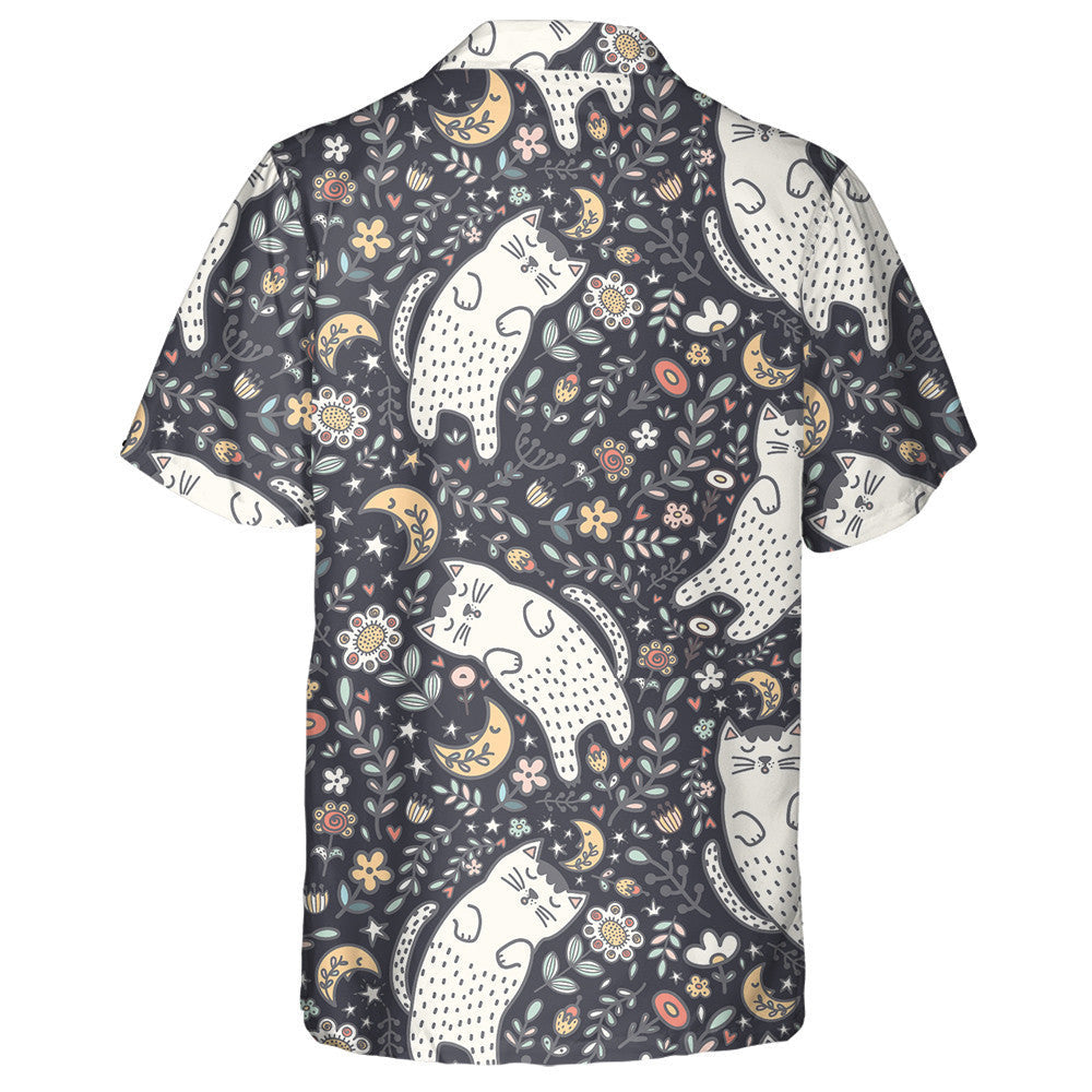 Good Night Adorable Cat Sleeping In The Plants Hawaiian Shirt, Hawaiian Shirt Gift, Christmas Gift