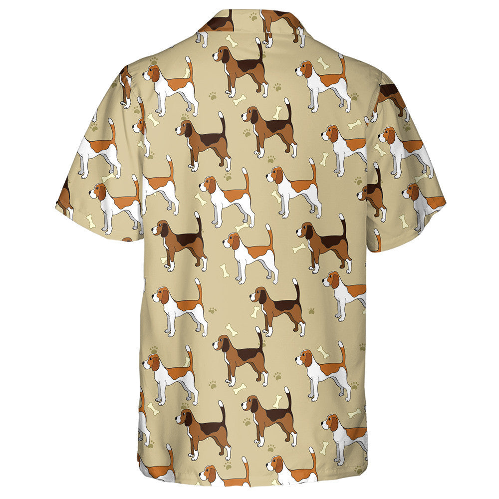 Love Beagle Dog Brown And White Hawaiian Shirt, Hawaiian For Gift