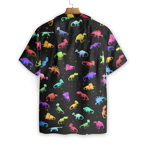 Colorful Seamless Dinosaurs Pattern Pattern Hawaiian Shirt, Hawaiian For Gift