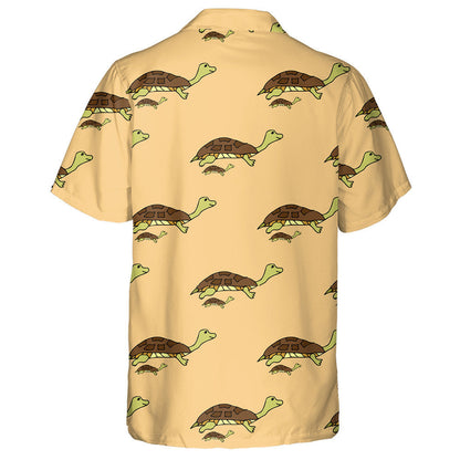 Family Cute Turtles On Color Background Hawaiian Shirt,Hawaiian Shirt Gift, Christmas Gift