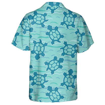 Hand Drawn Swimming Sea Turtles Ocean Nature Hawaiian Shirt, Hawaiian Shirt Gift, Christmas Gift