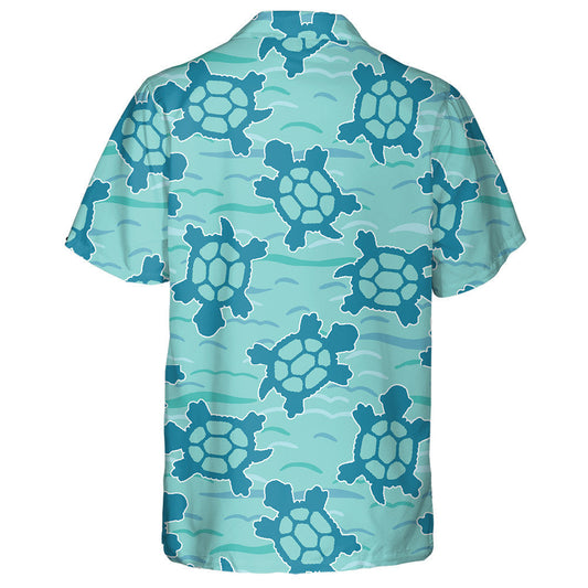 Hand Drawn Swimming Sea Turtles Ocean Nature Hawaiian Shirt, Hawaiian Shirt Gift, Christmas Gift