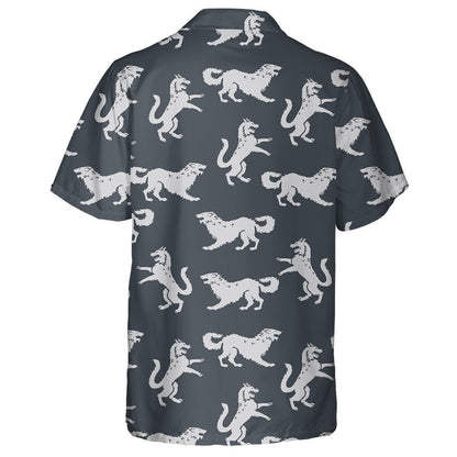 Ethnic White Wolf In Vintage Style Hawaiian Shirt,Hawaiian Shirt Gift, Christmas Gift