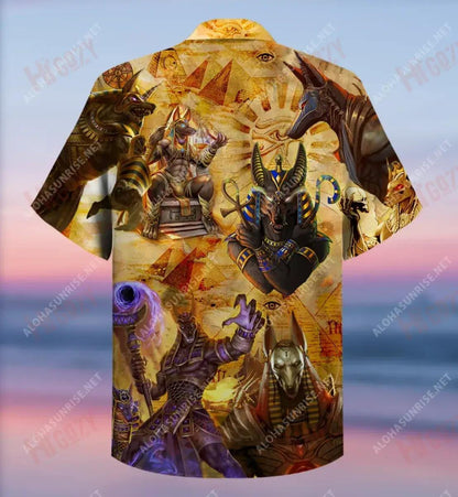 The Egyptian God Anubis Short Hawaiian Shirt Ocean Tropical Shirts Tactical Hawaiian Shirt Hawaiian Shirt Pattern, Hawaiian Shirt Gift, Christmas Gift