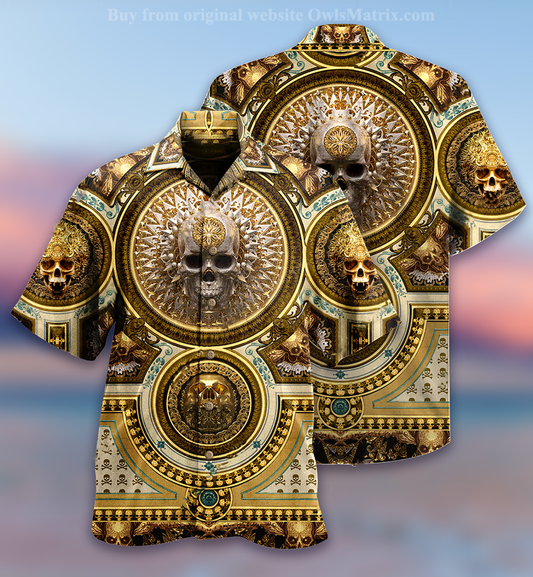 Skull Gold Luxury Style - Hawaiian Shirt, Hawaiian Shirt Gift, Christmas Gift