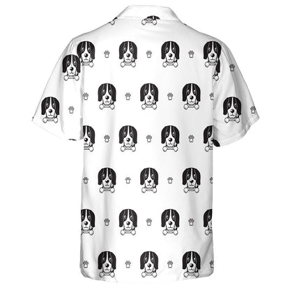 Cartoon Character Beagle Dog Black And White Hawaiian Shirt, Hawaiian Shirt Gift, Christmas Gift