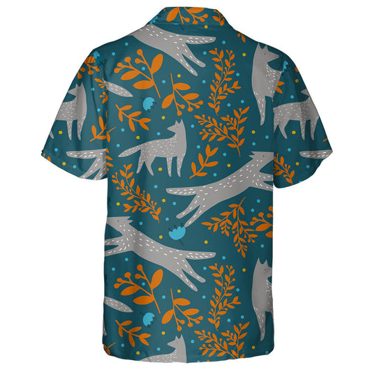 Ethnic Wolf In Vintage Style On Emerald Background Hawaiian Shirt, Hawaiian Shirt Gift, Christmas Gift
