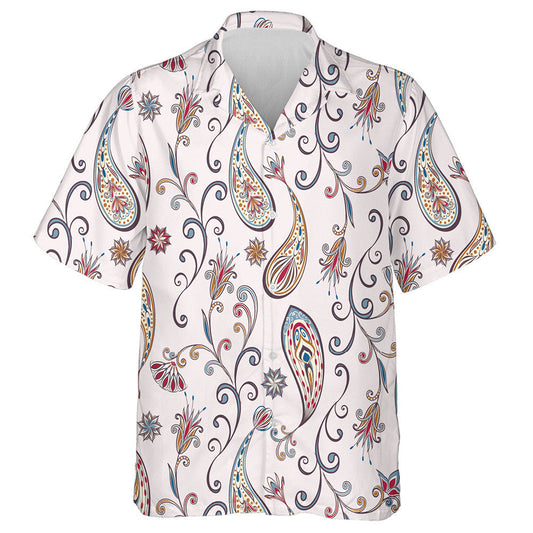Decorative Flowers Branches Traditional Paisley Pattern Hawaiian Shirt,Hawaiian Shirt Gift, Christmas Gift
