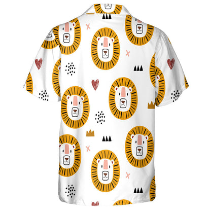 Cute Baby Lion With Small Heart And Crown Hawaiian Shirt, Hawaiian Shirt Gift, Christmas Gift