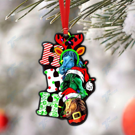 Christmas Horse Hohoho Acrylic Ornament, Happy Christmas Ornament, Christmas Gift, Christmas Decoration