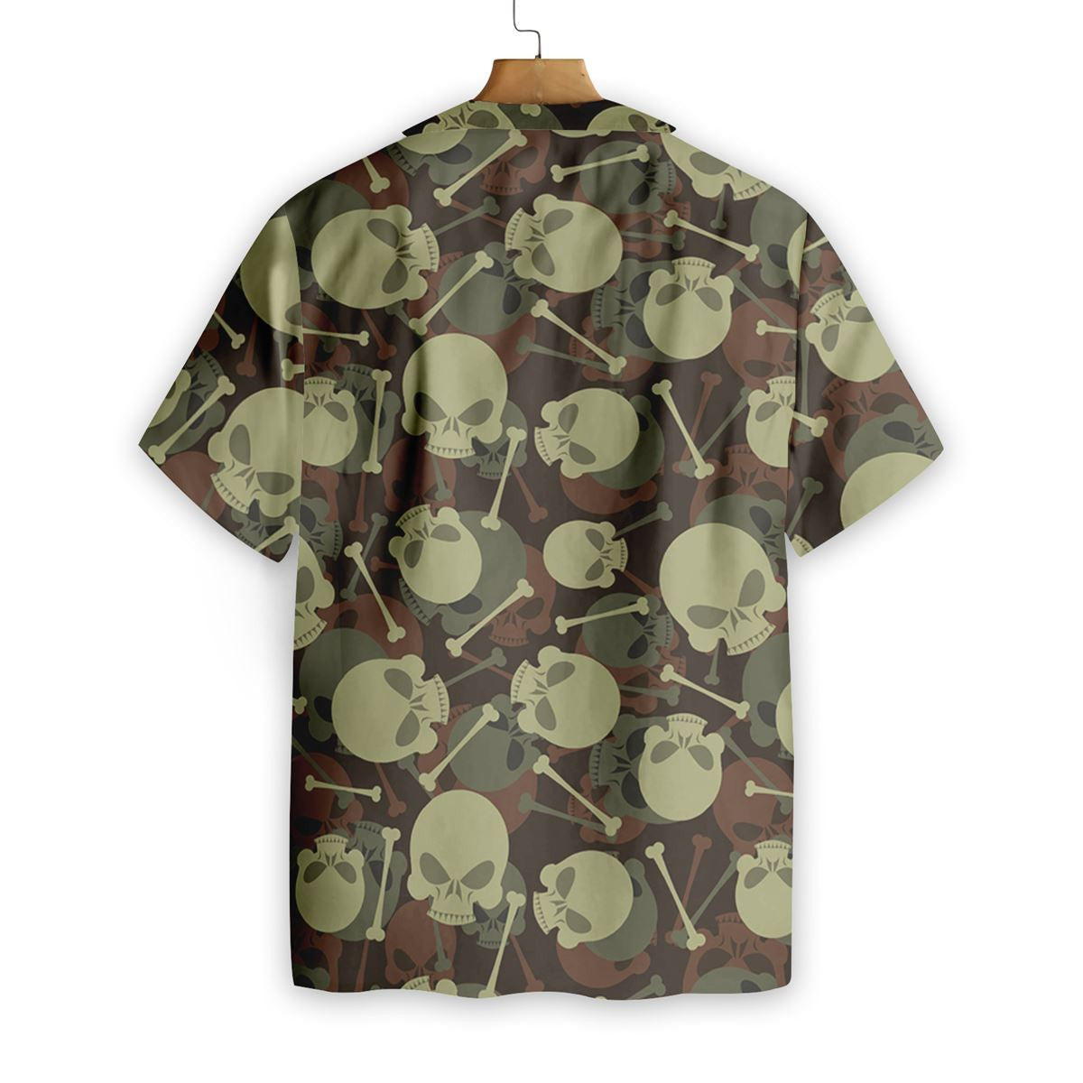 Skull And Bone Military Pattern Impressive Design Hawaiian Shirt, Hawaiian Shirt Gift, Christmas Gift