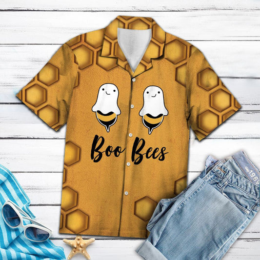 Boo Bee Sweet Brown Honeycomb Hawaiian Shirt, Hawaiian For Gift