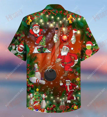 Do You Wanna Solo Bowling With Santa Claus  Short Hawaiian Shirt Ocean Short Sleeve Custom Hawaiian Shirts Hawaiian Shirts For Women, Hawaiian Shirt Gift, Christmas Gift