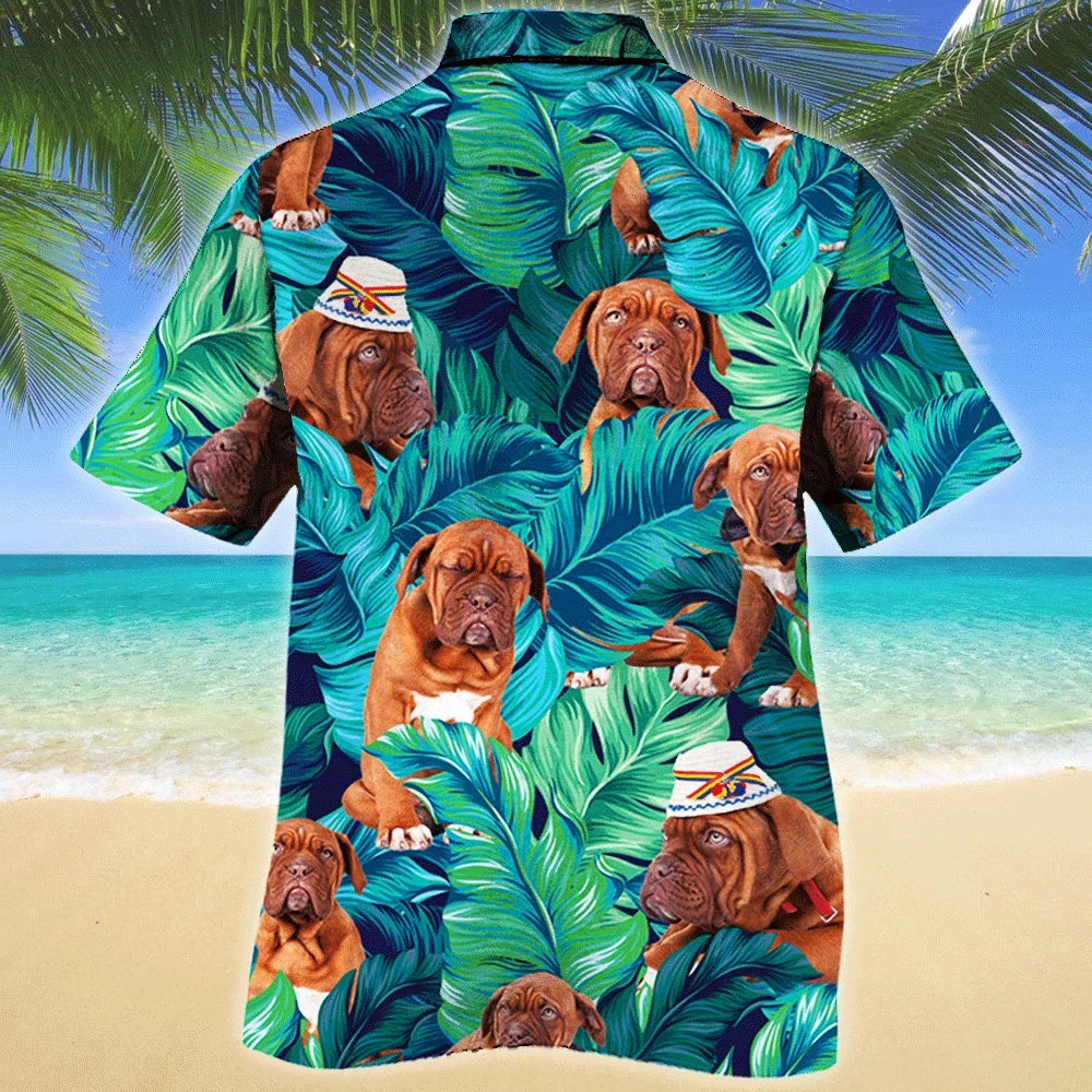 Holiday Vacation Dogue De Bordeaux Dog Lovers Gift Hawaiian Shirt, Hawaiian Shirt Gift, Christmas Gift