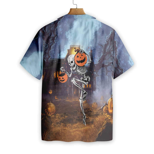 Skeleton Knows How To Dance Halloween Dramatic Hawaiian Shirt, Hawaiian Shirt Gift, Christmas Gift